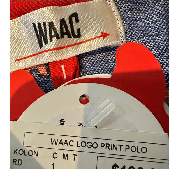 WAAC Men's Logo Print Golf Polo Blue/Red Size 1 NWT Performance Golf Apparel - Picture 7 of 9
